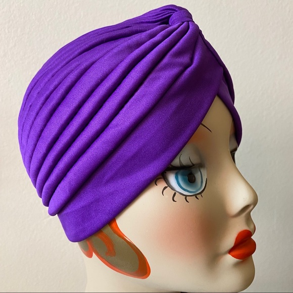Stunning Purple vintage style, retro pinup style turban - Picture 1 of 3